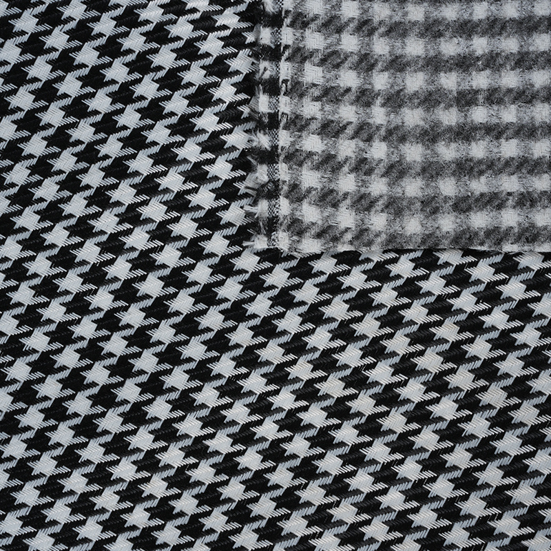 Houndstooth geruite polyester linnen stof